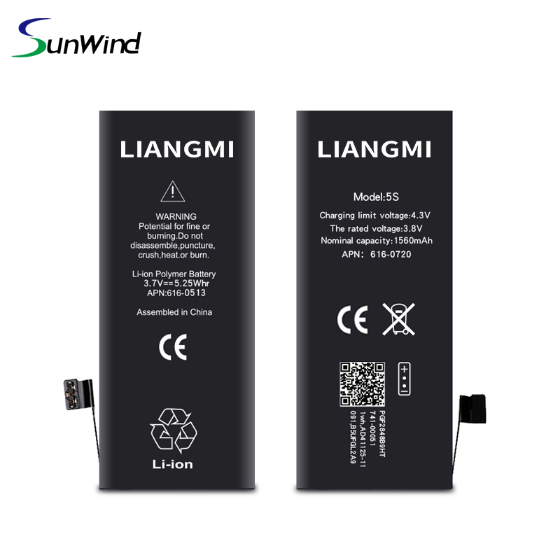 3.8v li-polymer mobile phone battery for iphone 5C 5S 1560mah